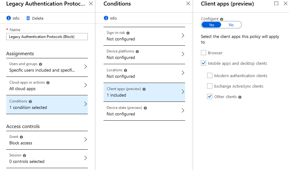 Using Azure Active Directory Sign-in Event Logs to identify specific Legacy Protocols 
