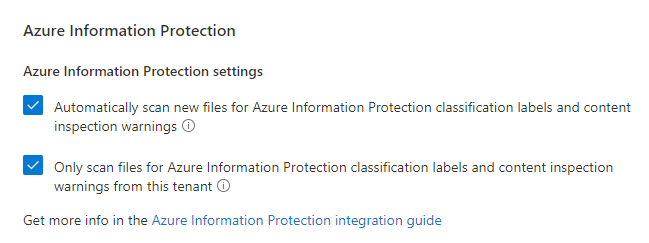 Azure Information Protection Setting Recommendations