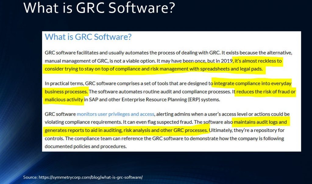 Slide A - What are GRC Solutions?